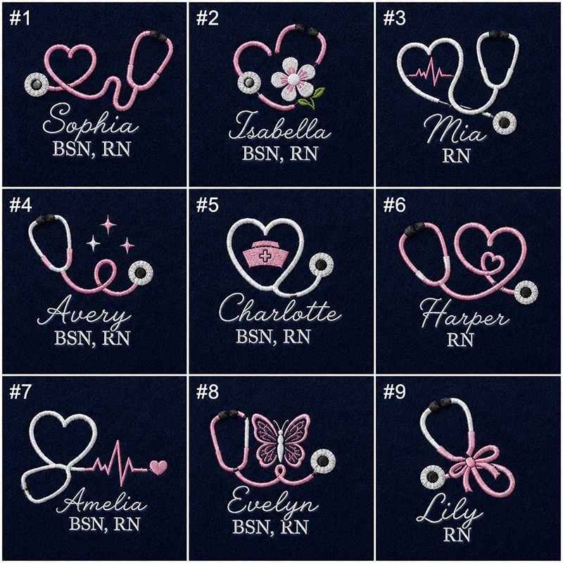 Personalized Job Title Stethoscope Bow Quarter Zip Sweatshirt