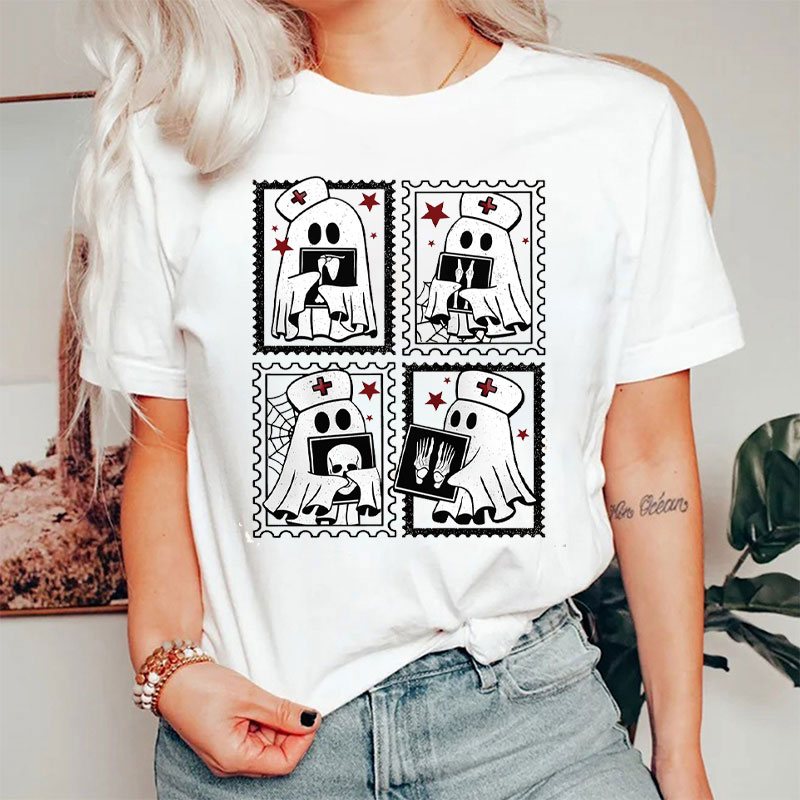 Ghost Nurse With Medical Scans T-Shirt