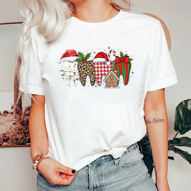 Decorated Teeth With Christmas Elements T-Shirt