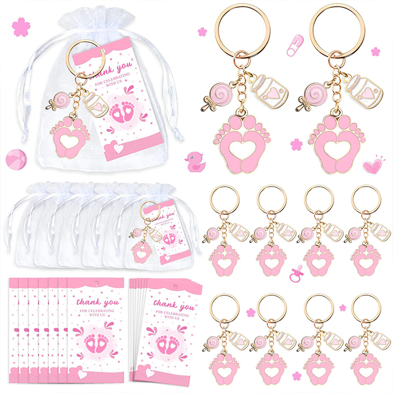 10 PCS Baby Bottle And Foot Nurse Keychain