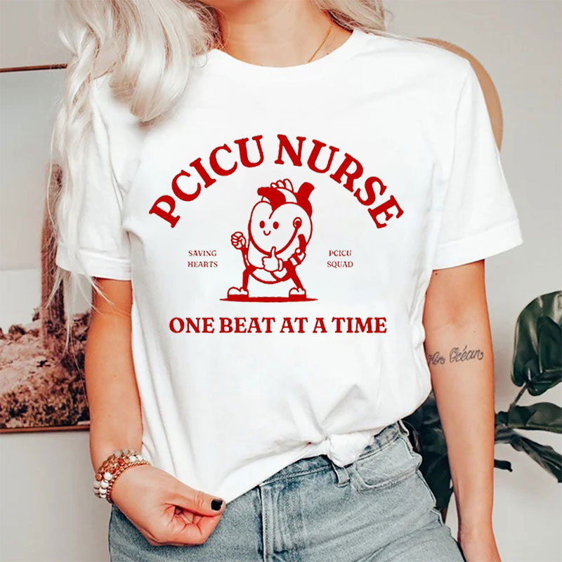 Pcicu Nurse One Beat At A Time Nurse T-shirt