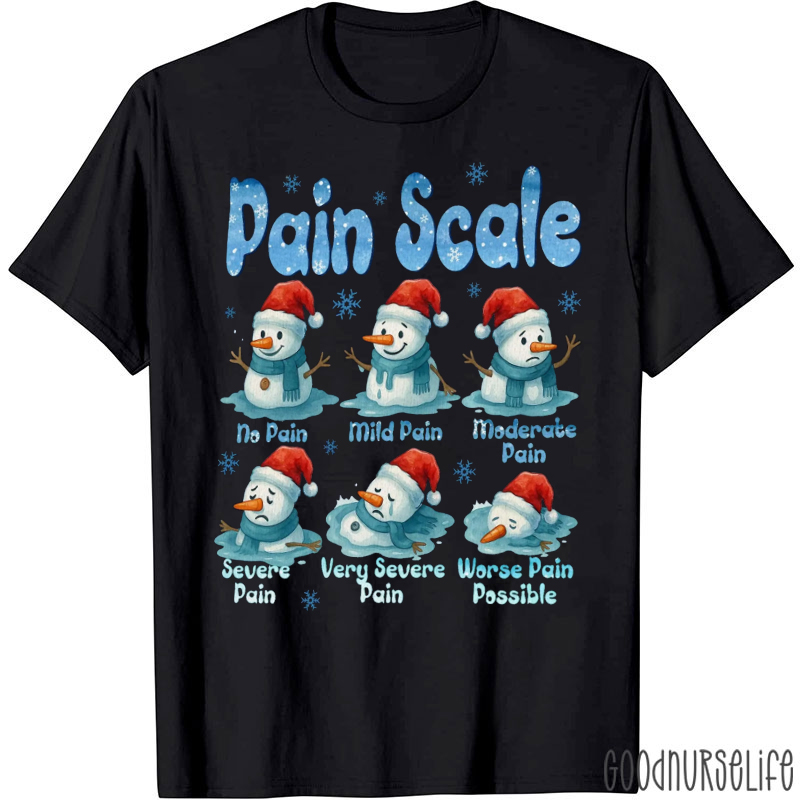 Pain Scale Snowman Nurse T-Shirt