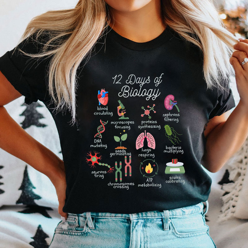 12 Days Of Biology Scientific Concepts T-Shirt