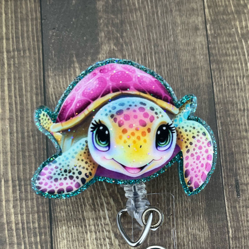 Cute Sea Turtle Badge Reel