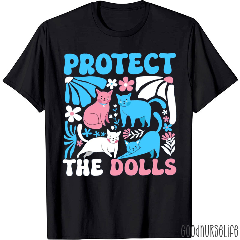 Cute Cat Protect The Dolls T-shirt