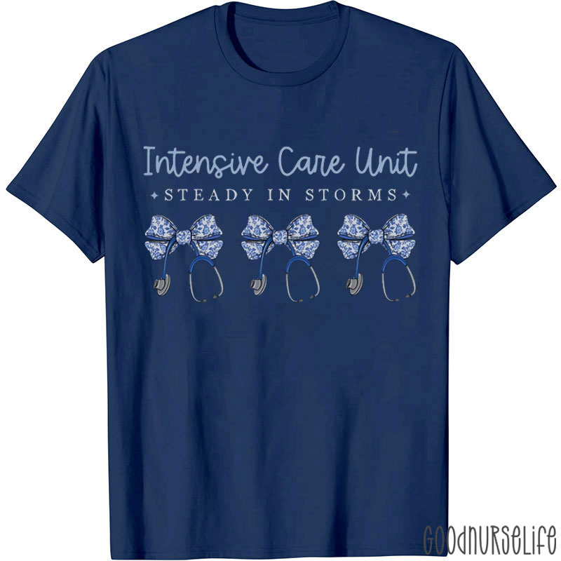 Personalized Blue Stethoscope Bow Tie Nurse T-Shirt