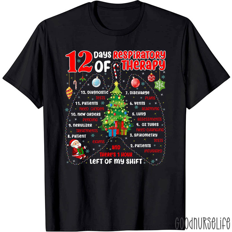 12 Days Of Respiratory Therapy Festive Lungs T-Shirt