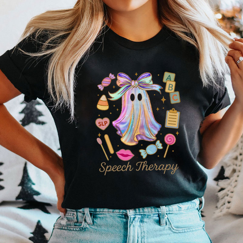Speech therapy with colorful and beautiful ghosts T-Shirt