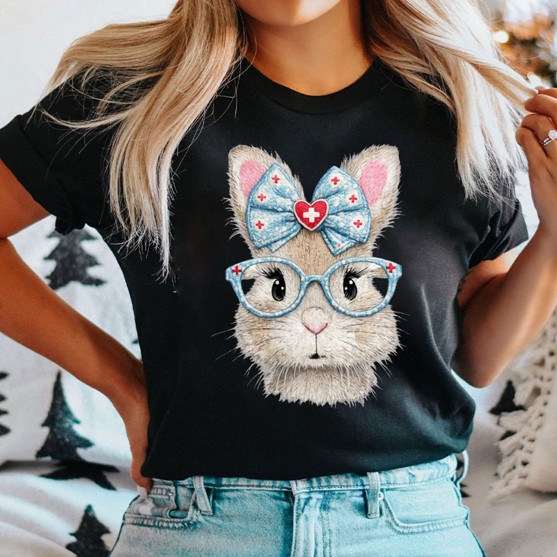 Cute Bunny Nurse Easter Vibe Nurse T-shirt
