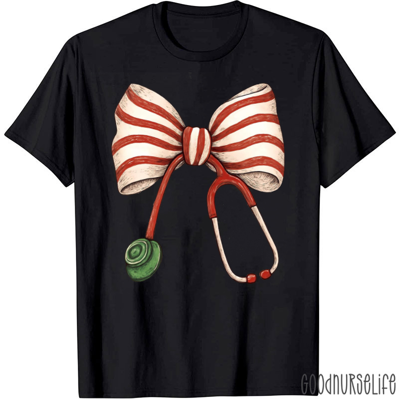 Christmas Nurse Coquette Bow Nurse T-Shirt