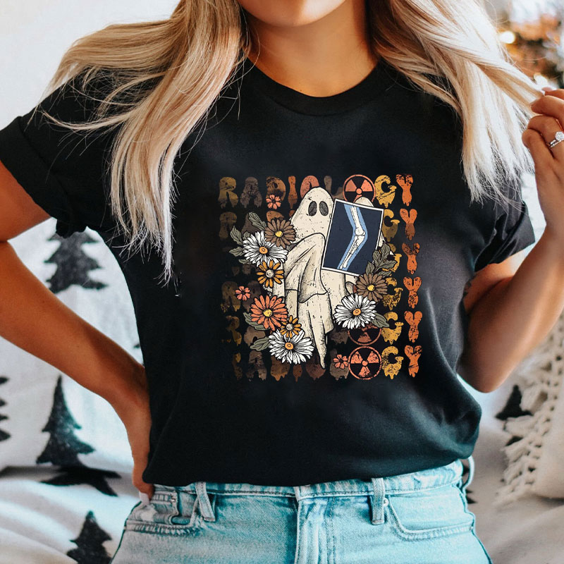 Floral Ghost In Radiology T-Shirt