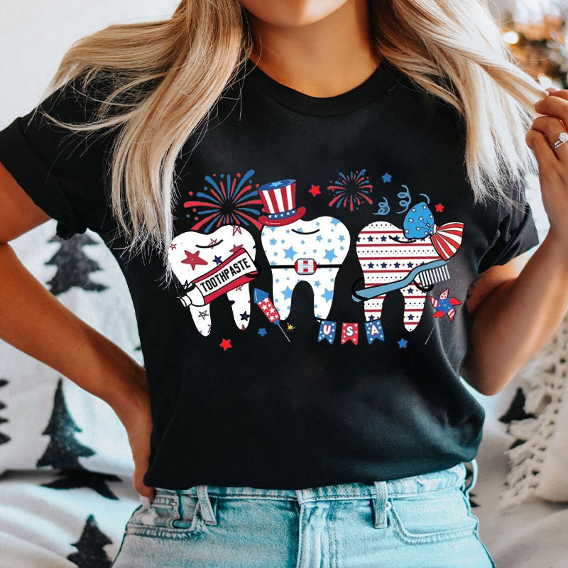 Tooth Celebrating The Fourth Of July T-Shirt