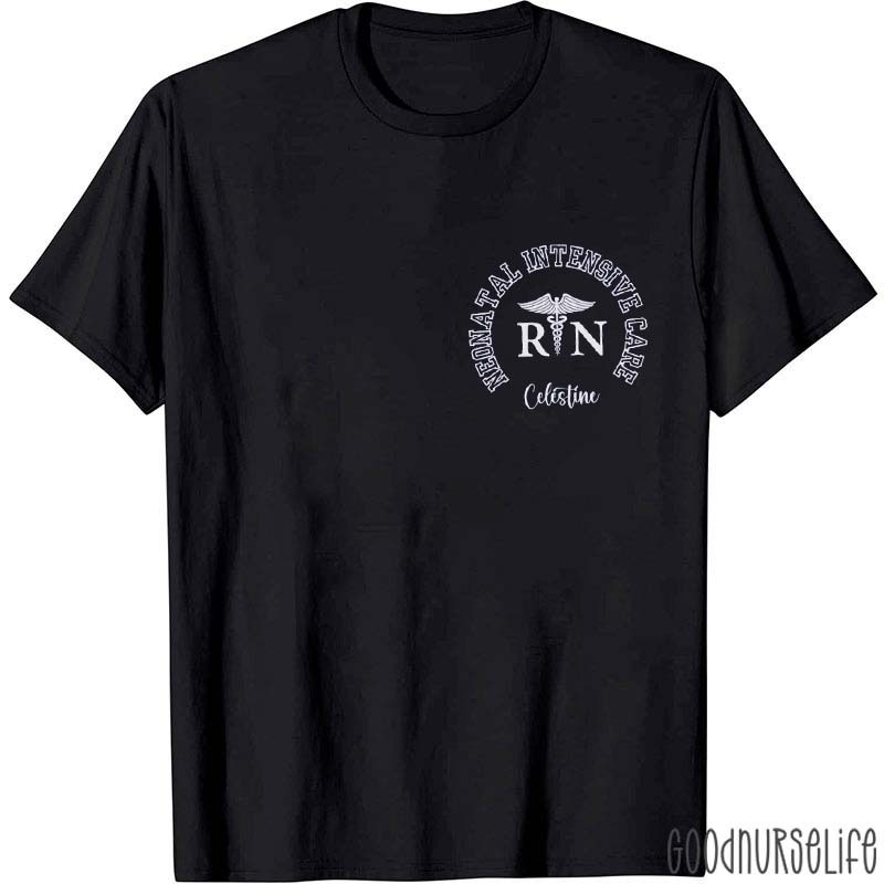 Personalized Name Rod of Asclepius Nurse T-Shirt