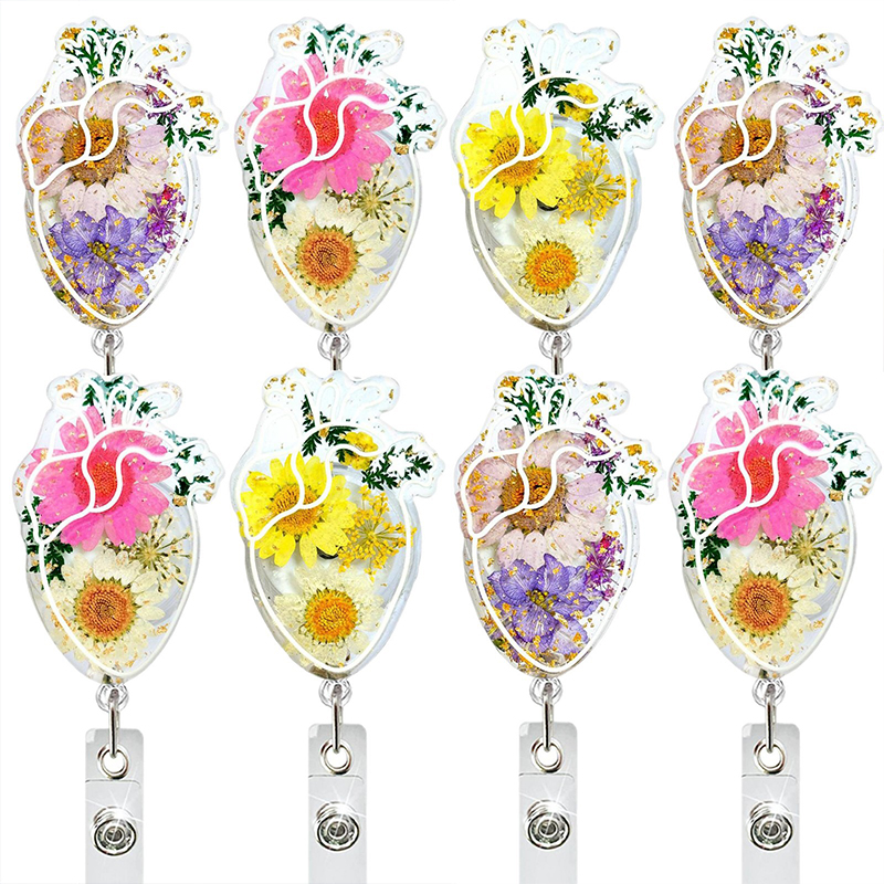 Flower Heart Nurse Badge Reel