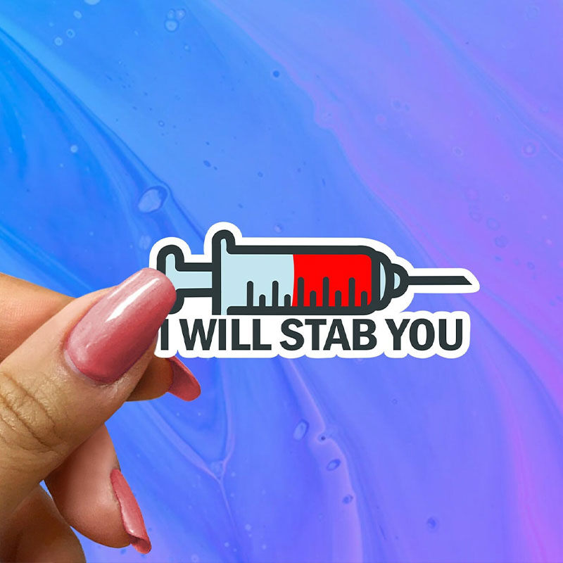 I'll Stab You Nurse Stickers