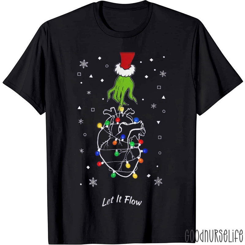 Anatomical Heart Christmas Let It Flow T-Shirt