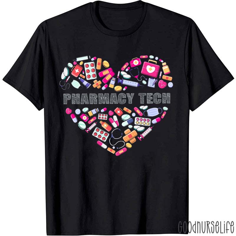 Pharmacy Tech Pharmacist Heart Nurse T-Shirt