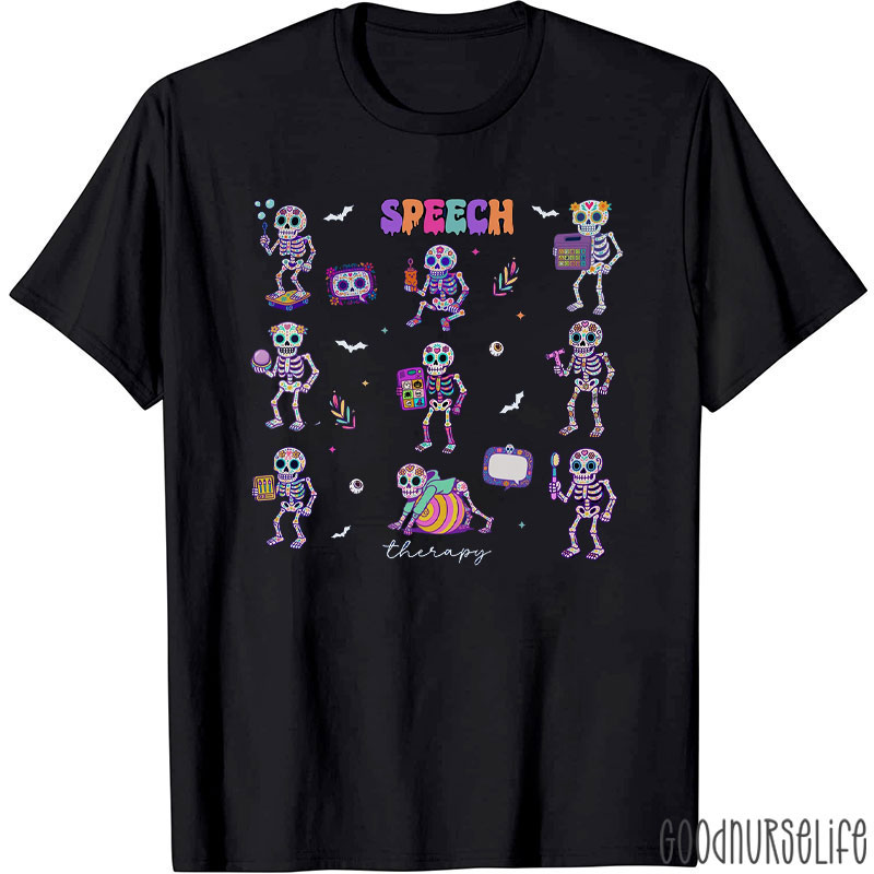 Speech Therapy With Colorful Bone T-Shirt