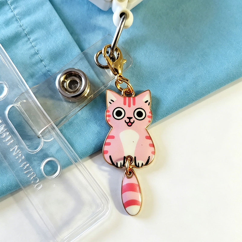 Cute Big-Tailed Cats Nurse Keychain