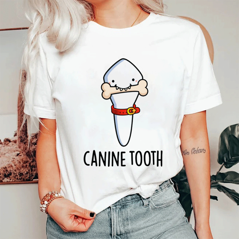 Cartoon Canine Tooth Nurse T-shirt