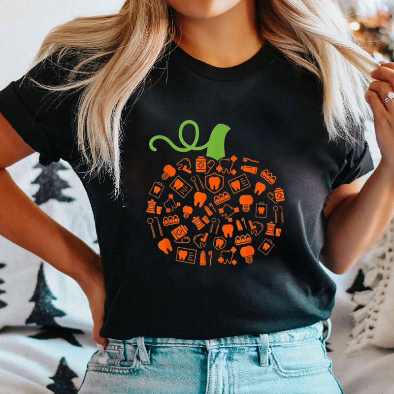Pumpkin Shaped Dental T-Shirt