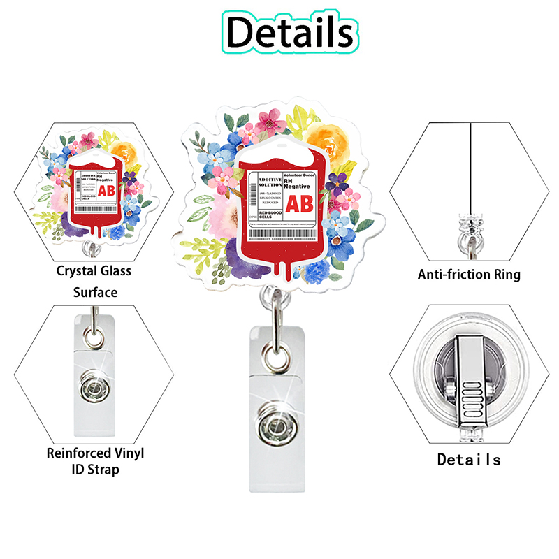 Flower Infusion Bag Nurse Badge Reel
