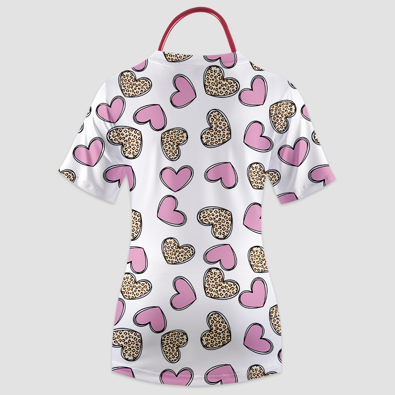 Pink Leopard Love Nurse Uniform