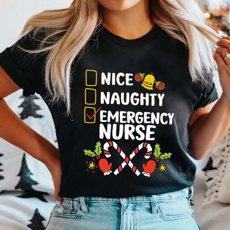 Nice Naughty Emergency Nurse T-Shirt
