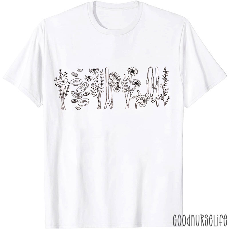 Nephrology And Flower Nurse T-shirt