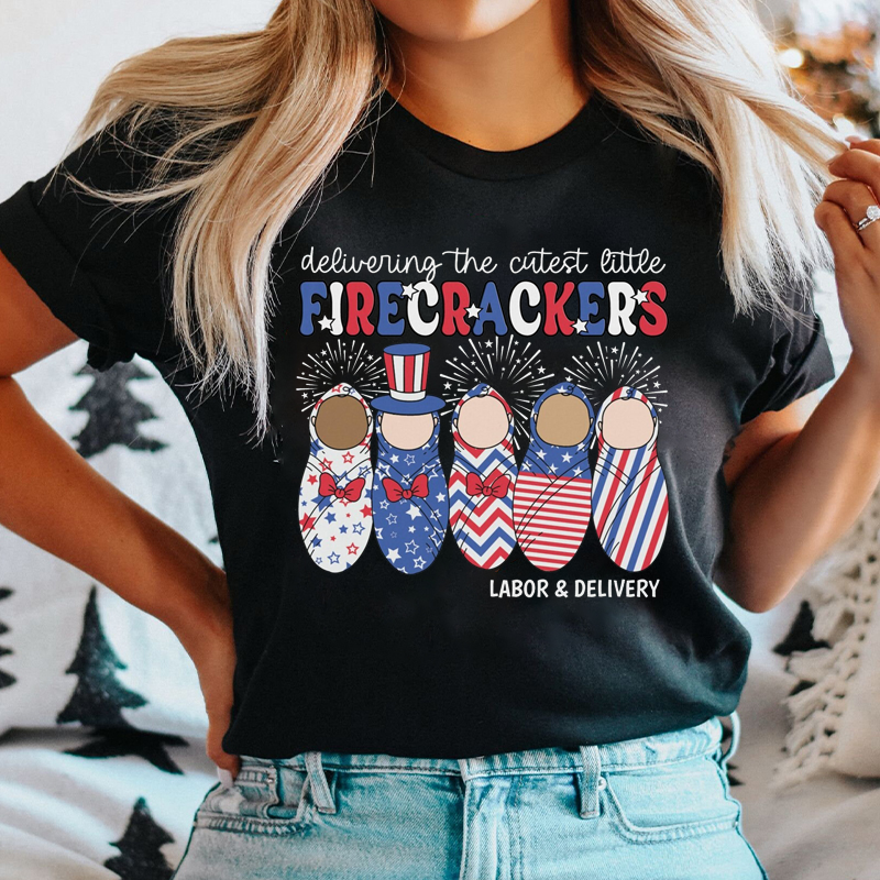 Delivering The Cutest Little Firecrackers Nurse T-Shirt