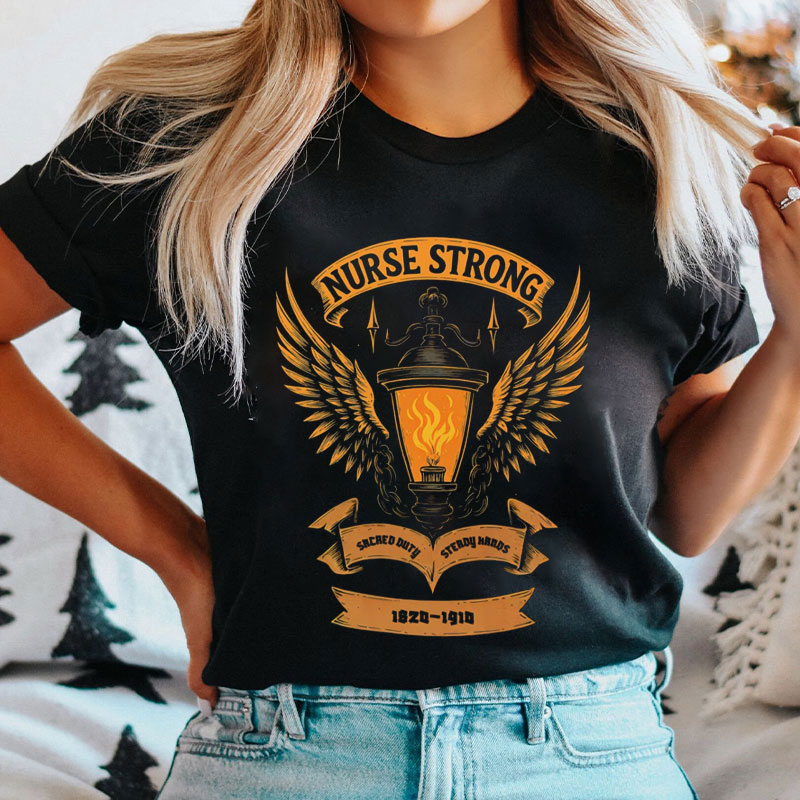 Winged Lamp Nurse Badge Nurse T-Shirt
