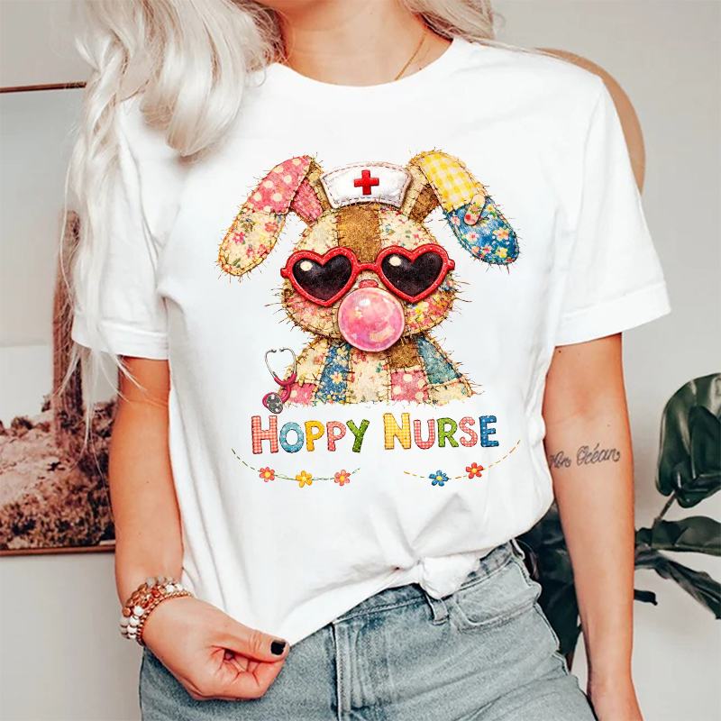 Hoppy Nurse Easter Bunny Nurse T-shirt