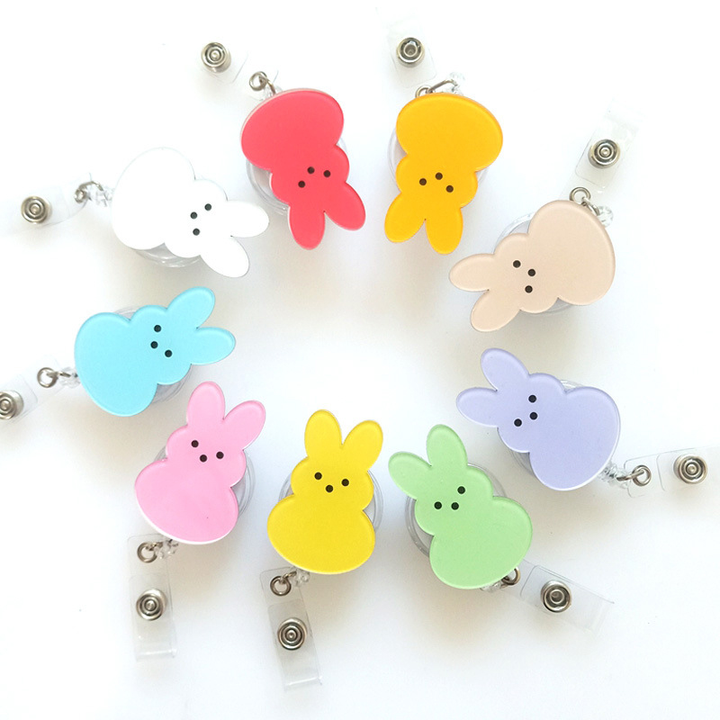 Cute Rabbit Acrylic Nurse Badge Reel