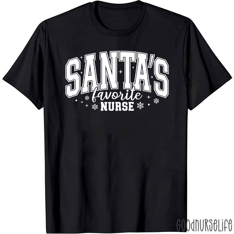Christmas Nursing Santa's Favorite Nurse T-Shirt
