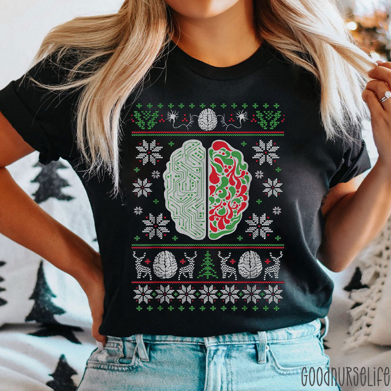 Have Yourself A Brainy Christmas And A Neuro Nurse T-shirt