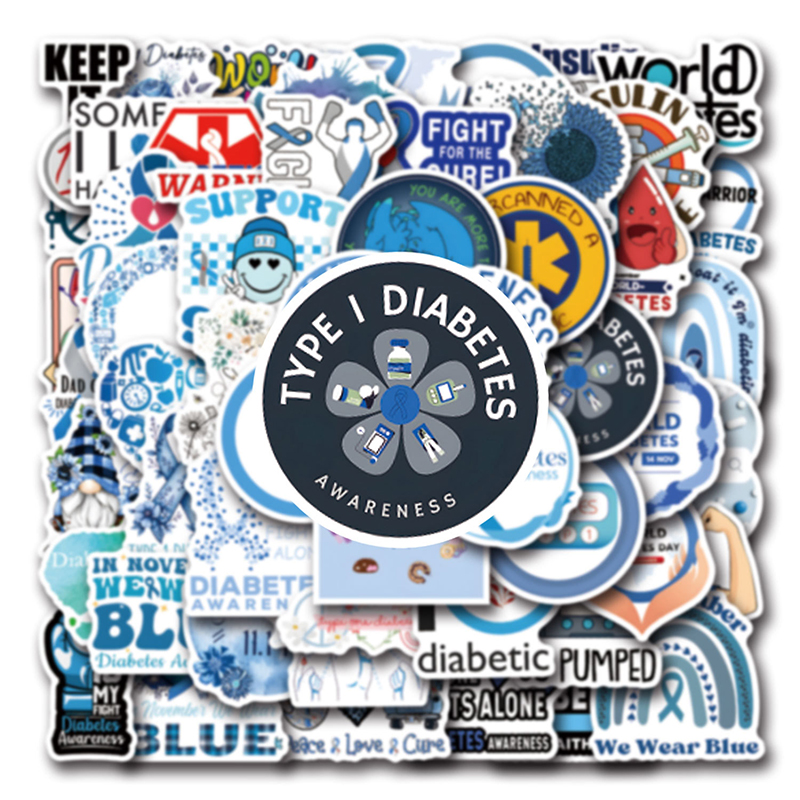 50PCS World Diabetes Day Nurse Stickers