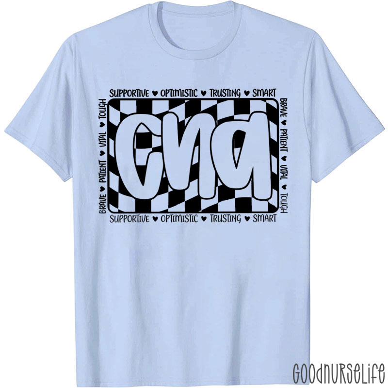 Personalized Checkered Nurse Word Nurse Week Nurse T-Shirt