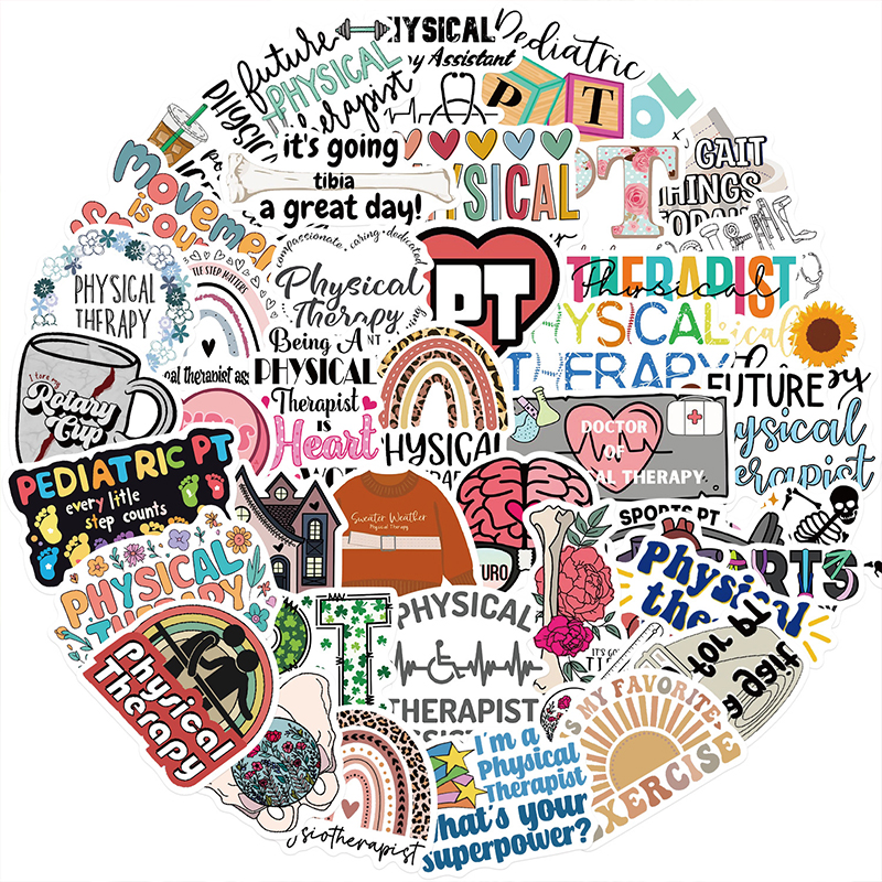 50PCS Cartoon Physical Therapy Stickers