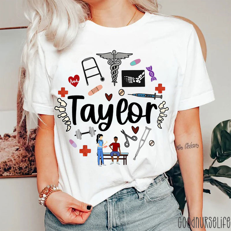 Personalized Physical Therapy Themed Nurse T-Shirt