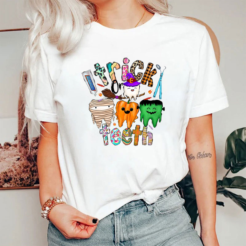 Halloween Spooky Tooth Dental Trick Or Teeth T-Shirt