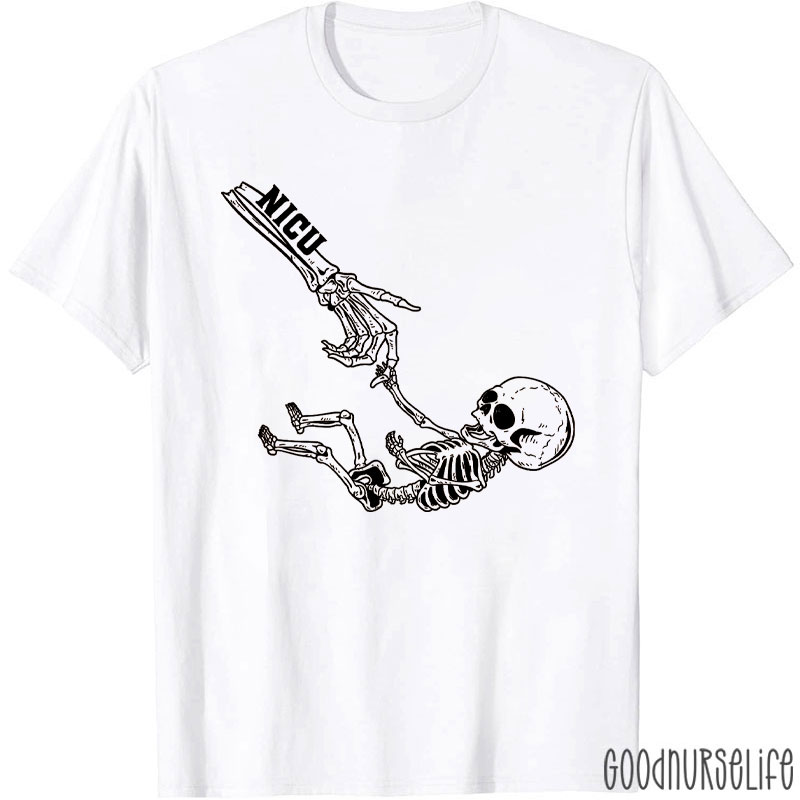 NICU Skeletons Holding Hands T-Shirt