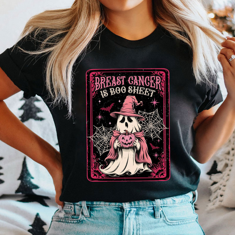Breast Cancer Is Boo Sheet Ghost With Pumpkin Nurse T-Shirt