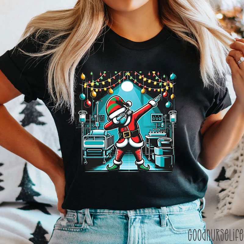 Santa Claus Dancing In The Ward Nurse T-shirt