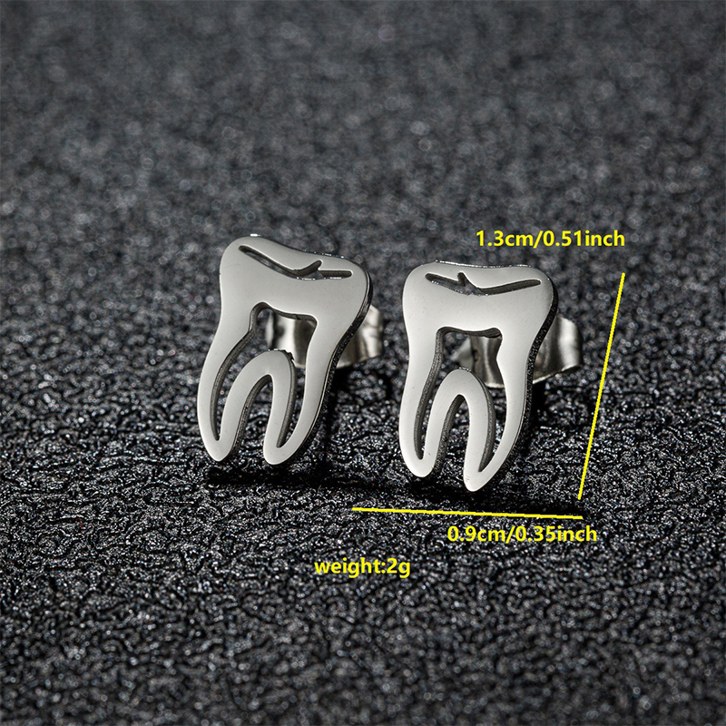 Hollow Teeth Dental Mental Earrings