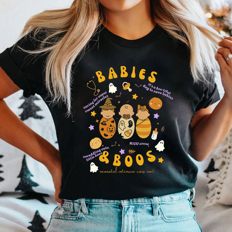 Babies And Boots Costume Newborns Nurse T-Shirt