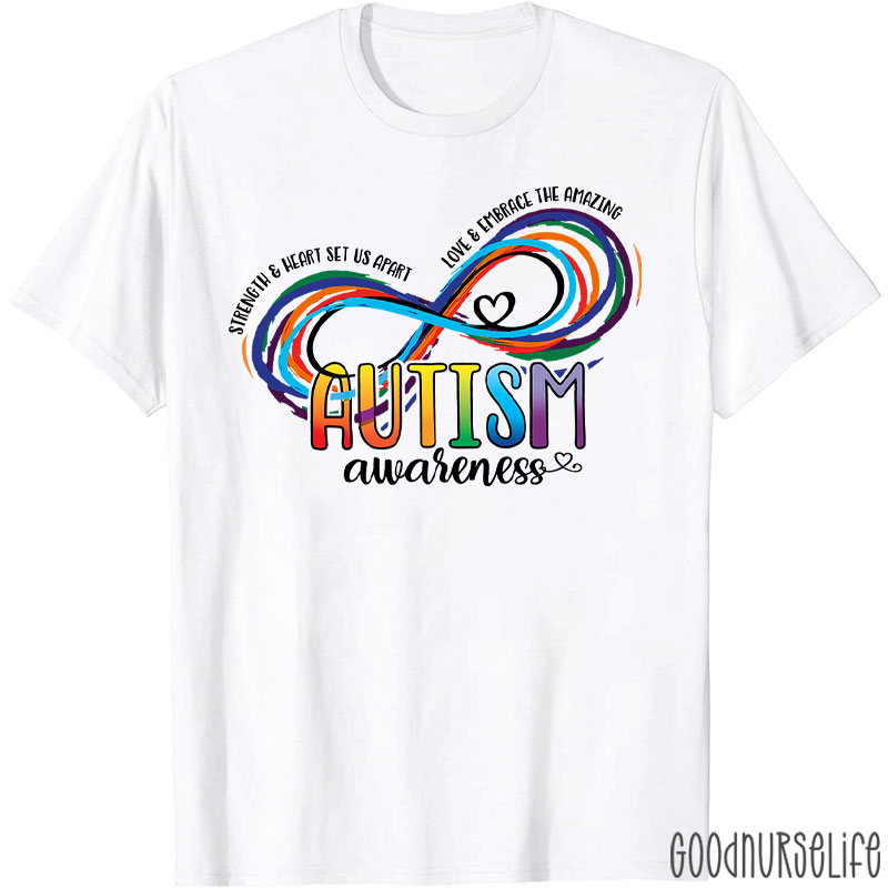 Infinity Symbol Heart Autism Awareness Nurse T-Shirt