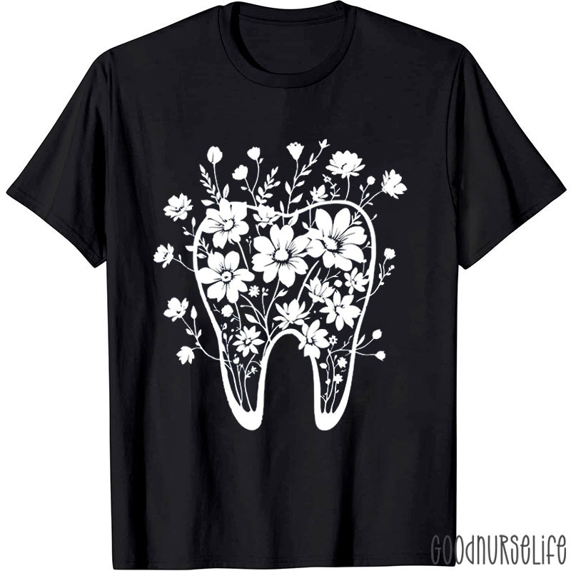Floral Teeth Nurse T-shirt