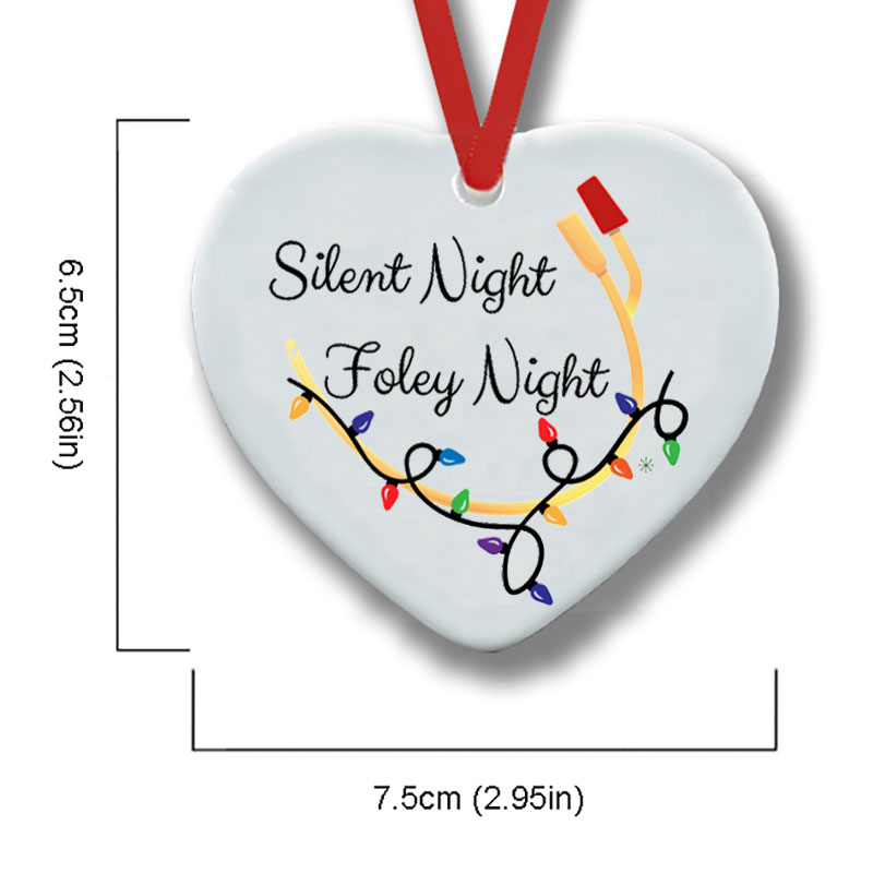 He's Making A Lith And Checking It Twice Nurse Ceramic Christmas Ornament