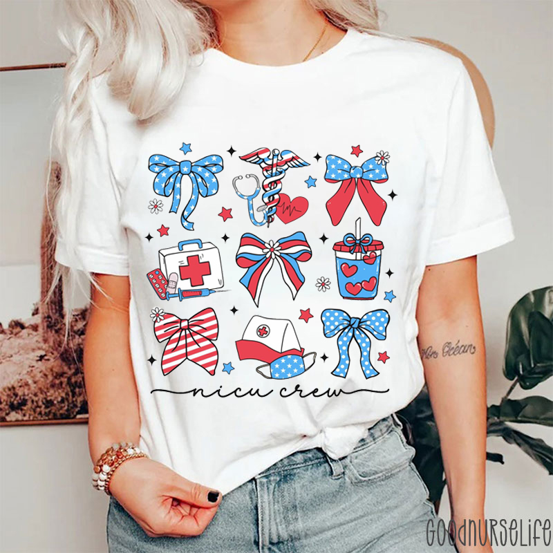 Personalized Bow Nurse Stuff Nurse T-Shirt