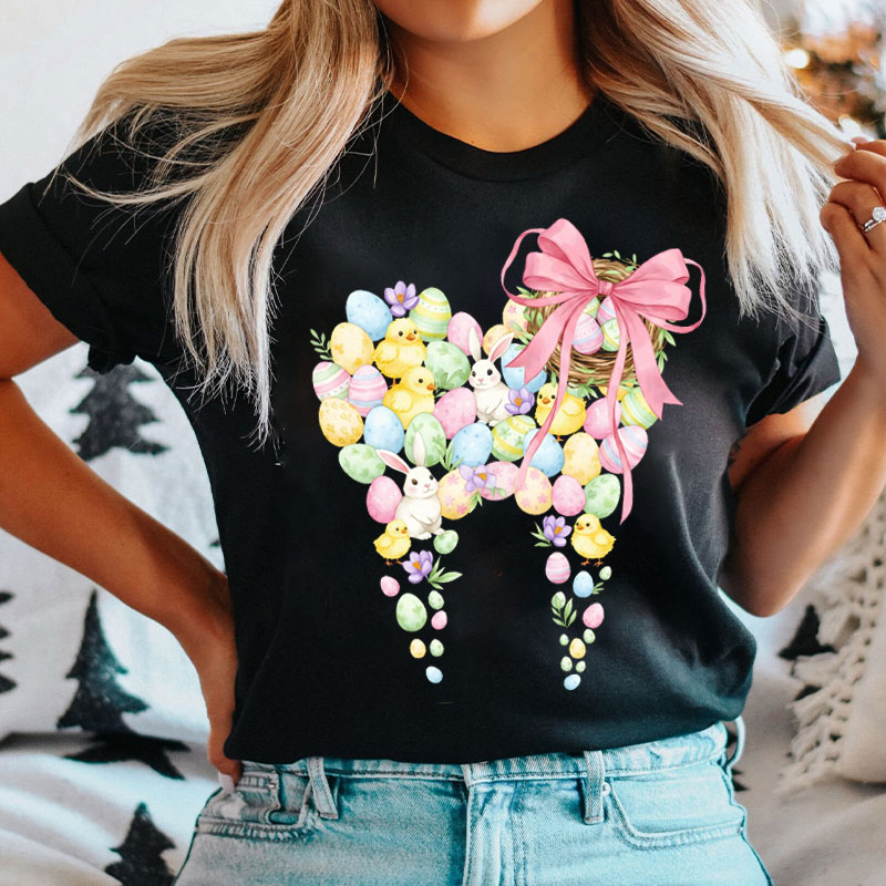 Easter Tooth Egg Cute Bunny T-shirt
